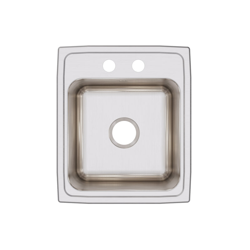 Lustertone 17" L x 20" W Drop-In Kitchen Sink, 2 hole
