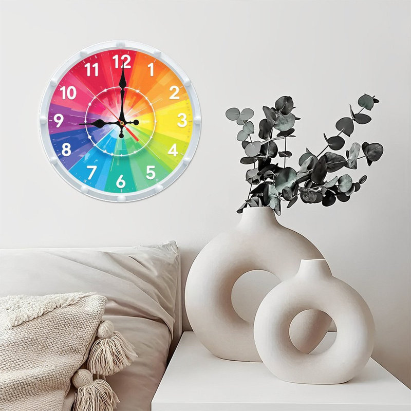 Horloge couleur arc-en-ciel