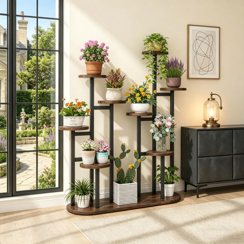 Multi-Tiered Plant Shelf Stand for Potted Flowers