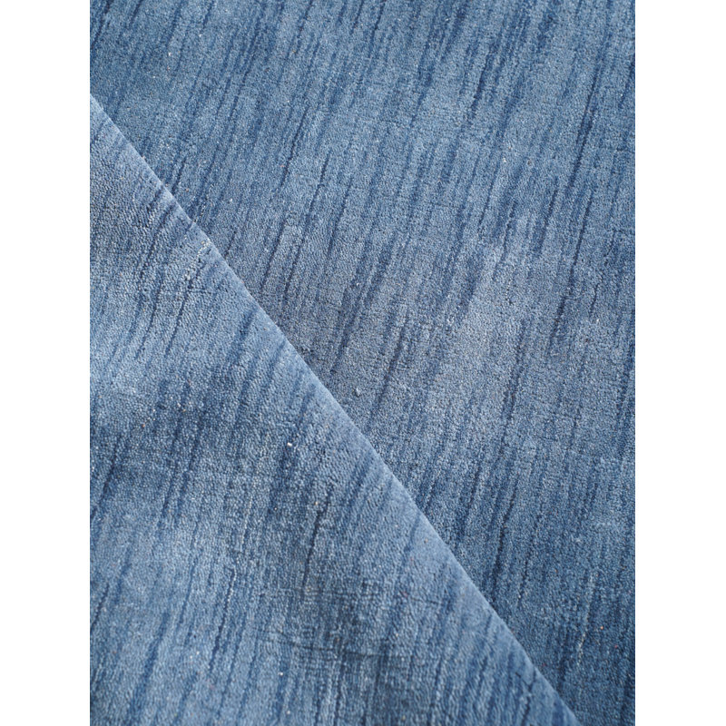Sahale Hand Knotted Loom Wool Eco-Friendly Area Rugs  -  Rectangle, Blue Color, Plain Solid Design, High Pile Thick Handmade Anti Skid Area Rugs for Living Room, Bed Room