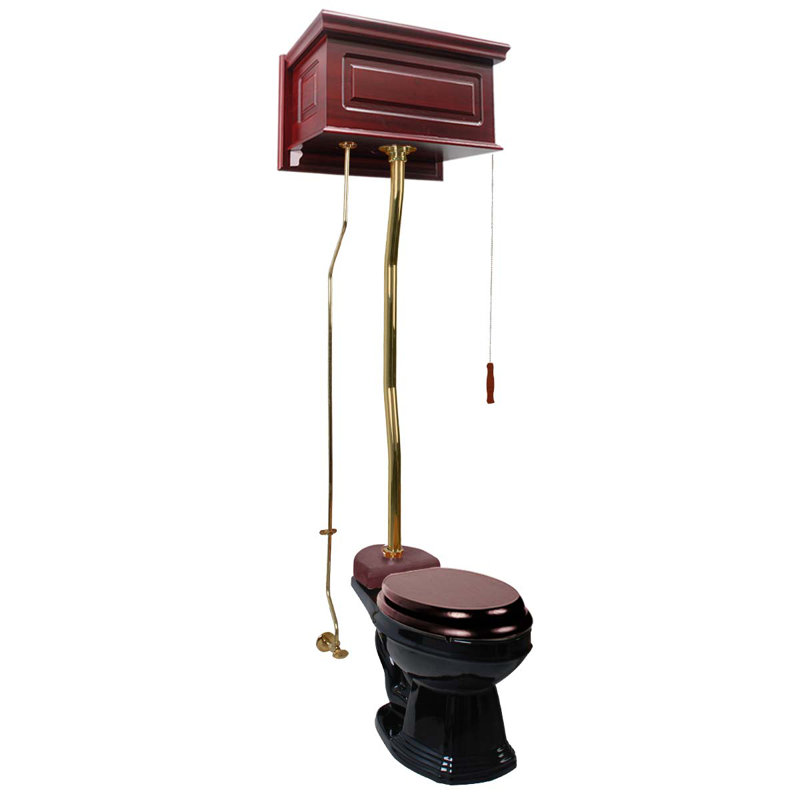 The Renovators Supply Inc. 1.6 Gallons GPF Elongated Kit, Cherry/Black/Gold