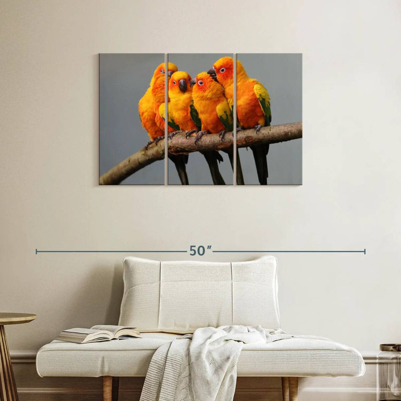 Brampt Wild Sun Parakeets, 24" H x 38" W