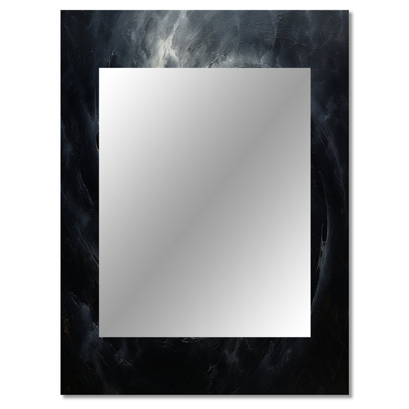 Black Hole Quiet Quasar - Abstract Spirals Decorative Mirror, Modern Wall Mirror, Printed Metal Art, 40" x 30"