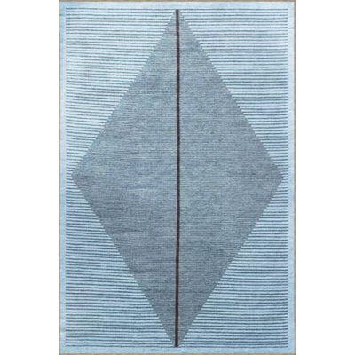 Blue Abstract Geometric Pattern Creative Modern Decorative Washable Rug