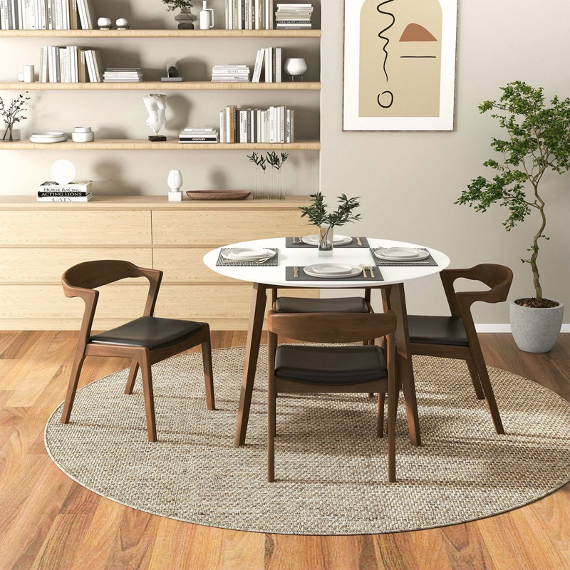 Dining Table (White) And 4 Side Chairs