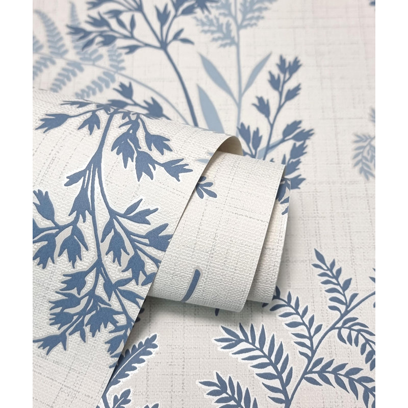 Fern 10m x 52cm Wallpaper Roll, Blue