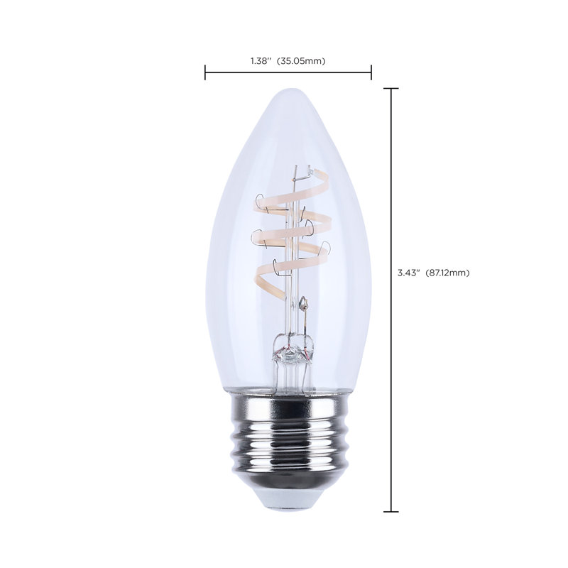 4 fils B11 DEL filamentaire gris E26 3000K 120 Volt, 3000 Kelvins