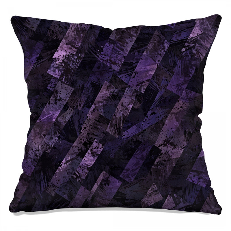 Coussins décoratifs mauves à motif abstrait géométrique, 26 x 26 pouces