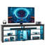 Console de jeu Kruszewski 70 po pour téléviseur de 75 po ou moins, console multimédia DEL avec rangement et tablettes de rangement réglables-1243595813