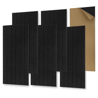 Acoustic Panels 12-Pack Soundproof Wall Panels 24"X12"X0.4" Decorative Sound Panels High Density Sound Dampening Panels 3D Slat Wall Panels for Walls and Ceilings