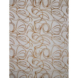 Hand Knotted Linen Abstract Area Rug in White/Beige