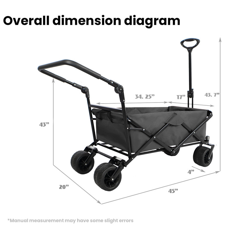 Chariot de jardin utilitaire pliable couleur pliable, Noir