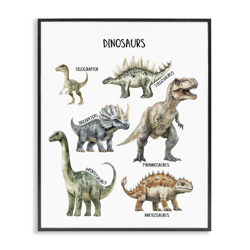 Giclée encadrée, rencontrée par les dinosaures, H 14 po x l 11 po, Giclée encadrée noir minuit