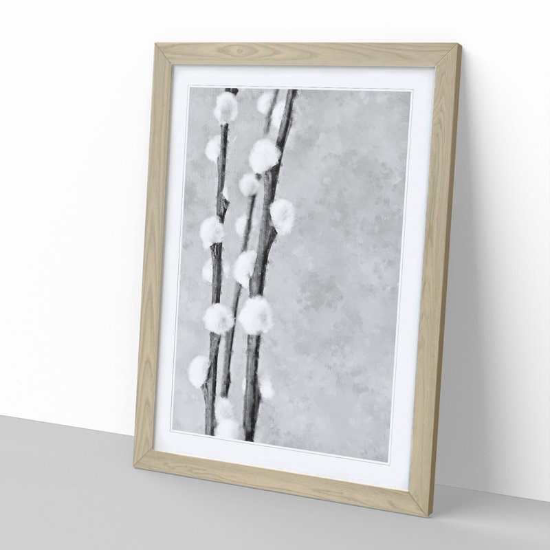 Blossoming Willow Tree - Picture Frame Painting, 65cm H x 48cm W x 2cm D, Oak Framed