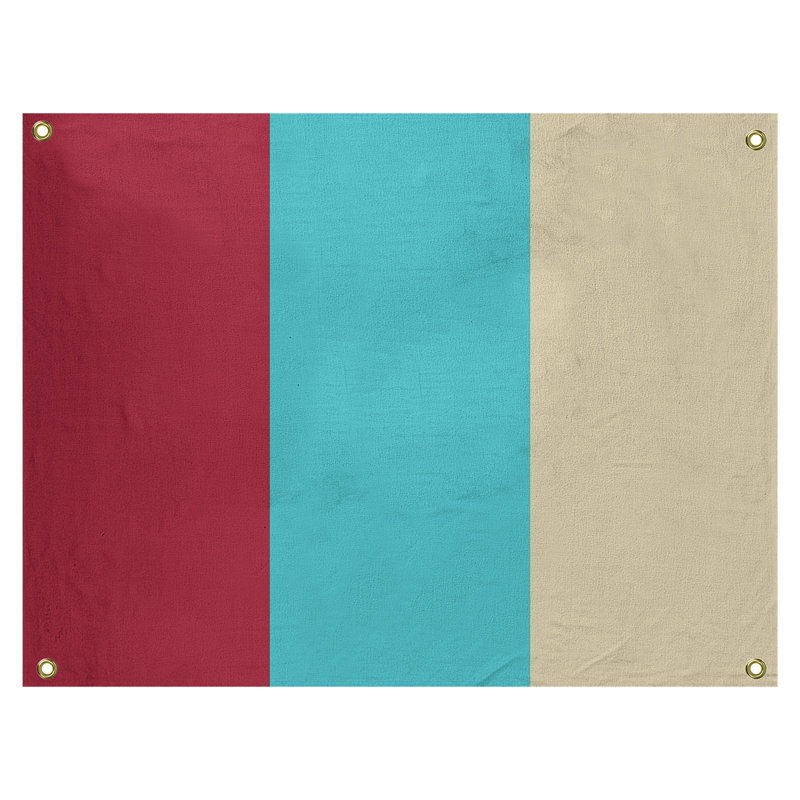 Tapisserie de polyester Baltimore, H 50 po x l 59 po x P 1 po, Rouge Sedona / bleu sarcelle / sable de Sonora, Arizona