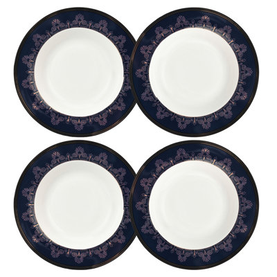 Assiette plate en porcelaine de 8,5 po Siep, ensemble de 4