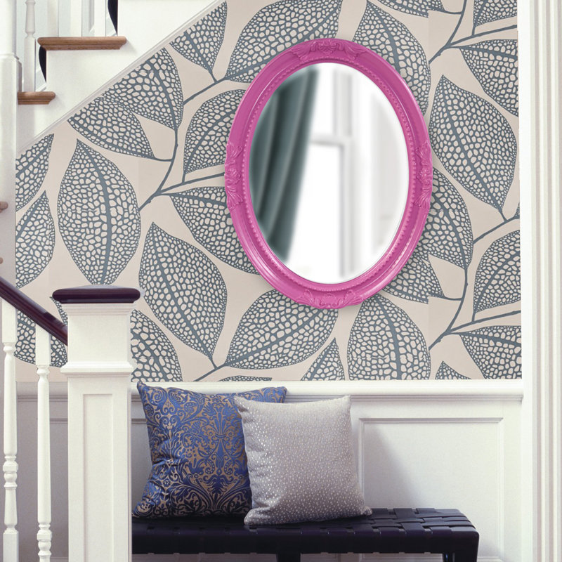 Traditional Beveled Wall and Accent Mirror, Hot Pink