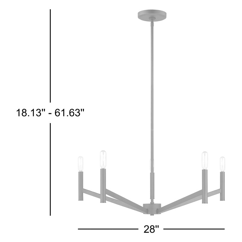 Lovett 5 - Light Dimmable Classic / Traditional Chandelier, No, Chrome