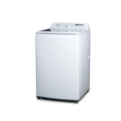 BLACK+DECKER 4.1 Cu. Ft. Top Loading Washing Machine with Agitator, Full Size Washing Machine with Glass Lid and Stainless Steel Tub, Machine with LED Display, 10 Wash Cycles, 120V, BTLW41MW, White