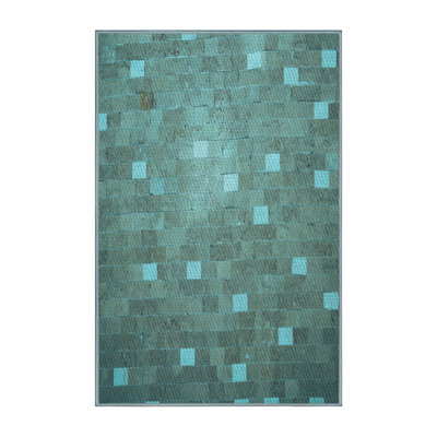 Tapis 100% lavable à la machine à motif Pat624-LBLU