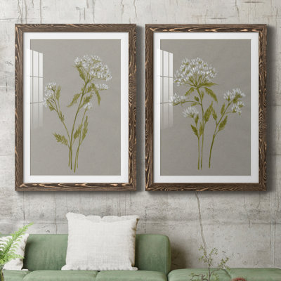 White Field Flowers III - ensemble de 2 cadres photo