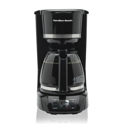 Hamilton Beach 12 Cup Programmable Coffee Maker with Digital Clock, 2-Hour Auto Shutoff, Auto Pause & Serve, and 5-Year Warranty – Black (43874)
