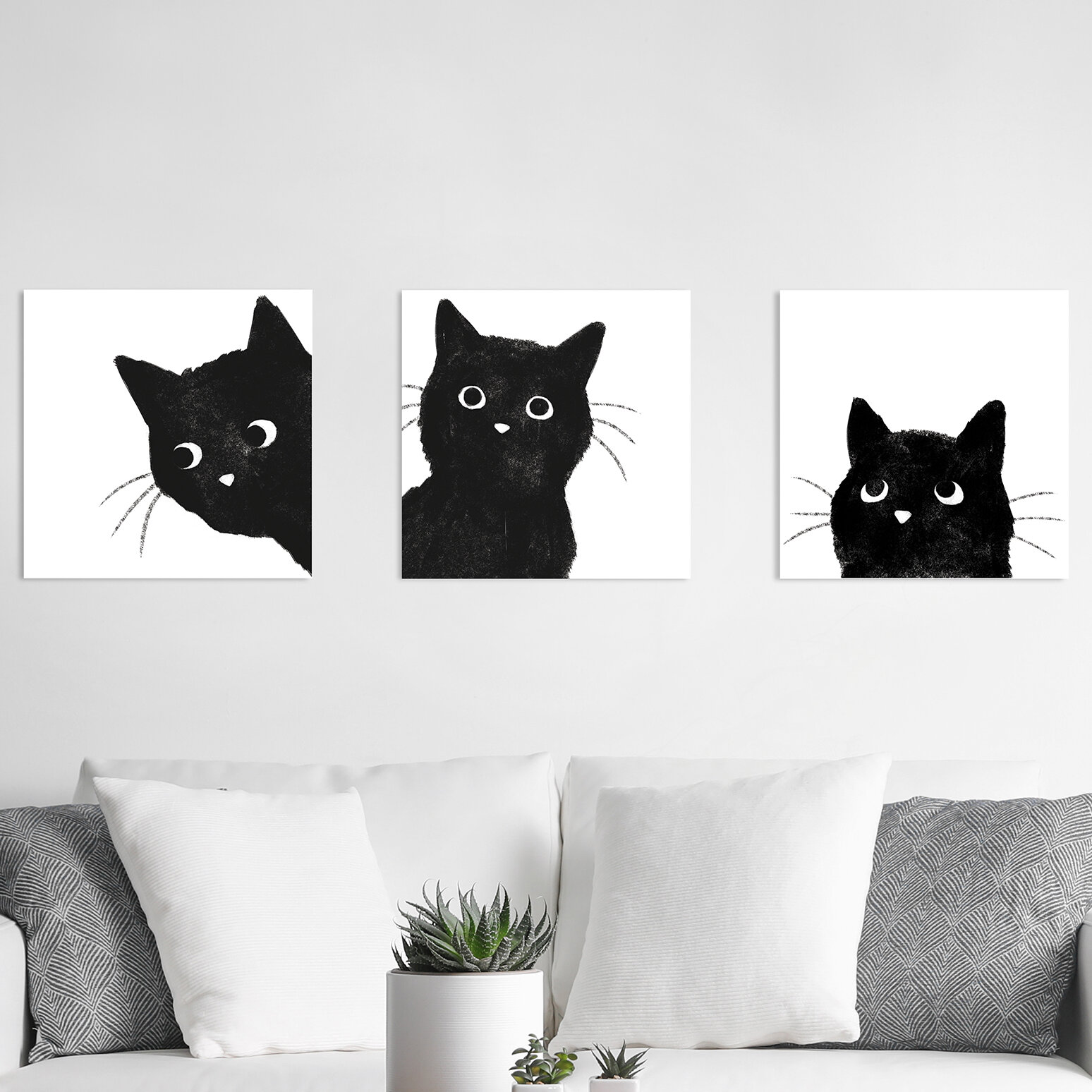 Latitude Run® 3 Piece Cats Meow Wall Decal Set | Wayfair