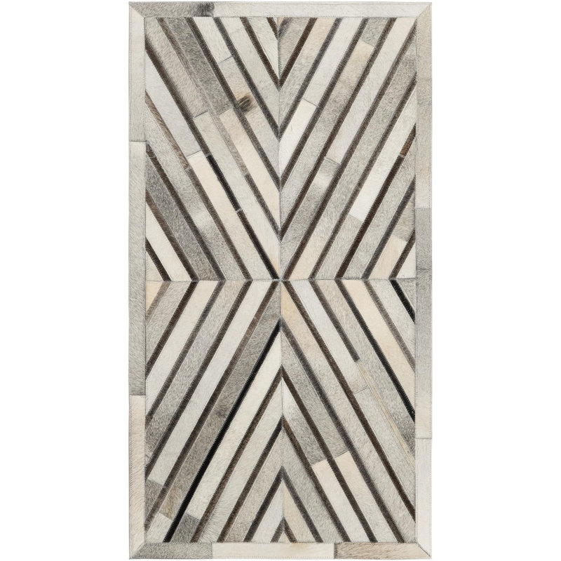  X Tiles Cowhide Leather Rug, Runner 2'2" x 4'1"