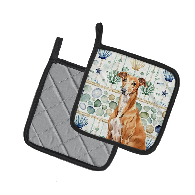 Paire de poignées en verre Red Greyhound Coastal Sea