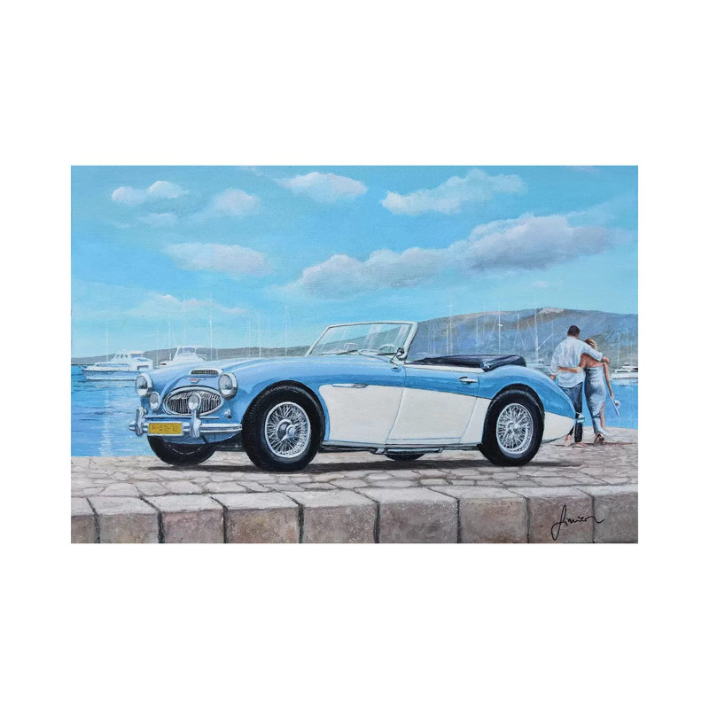 1952-1967 Austin Healey by Sinisa Saratlic - Wrapped Canvas Painting, 20.32 cm H x 30.48 cm W