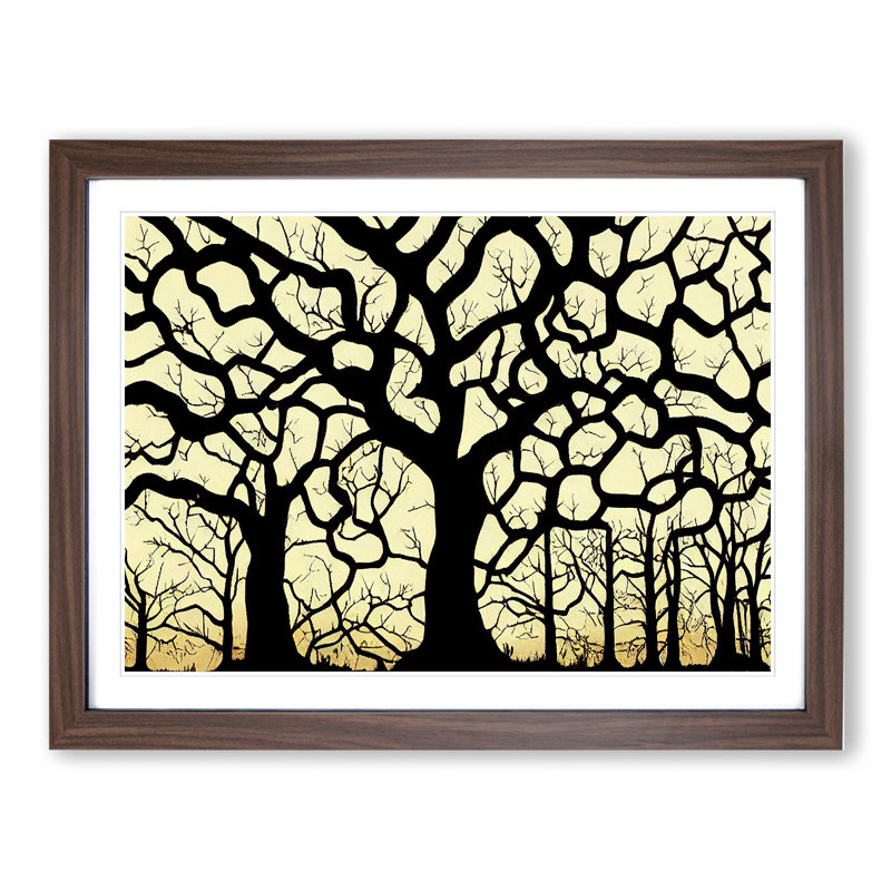 Sacred Oak Trees - Single Picture Frame Print, 46cm H x 64cm W x 2cm D, Walnut Framed