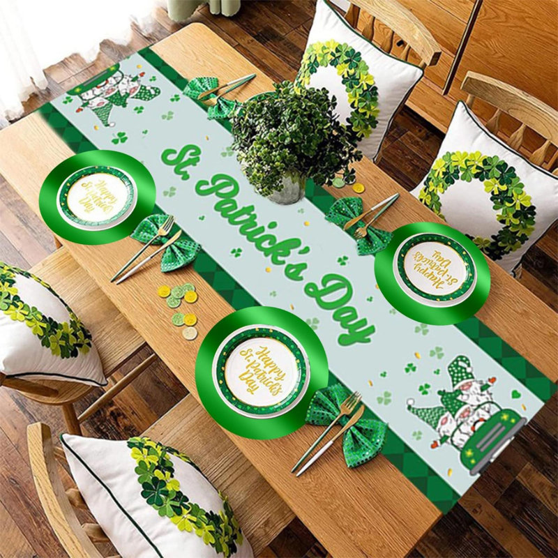100 napperons jetables ronds de la Saint-Patrick de 13 pièces pour table de salle à manger, Vert