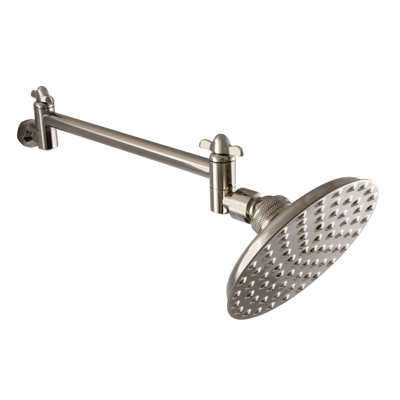 Kingston Brass Victorian 5-1/4-Inch Round Raindrop Brass Shower Head with 10-Inch High-Low Adjustable Shower Arm