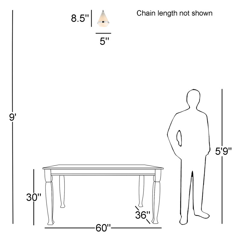 1 - Light Single Pendant, Polished Nickel