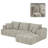 Classic Boneless L-shaped Chenille Fabric Upholstered 3-Seater Sectional Sofa with Two Pillows-735273543-735273539