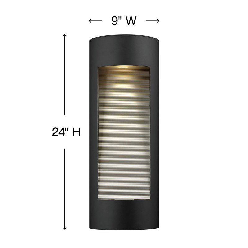 Luna LED 2-Light Outdoor Flush Mount, 24" H x 9" W x 4" D, LED, Satin Black