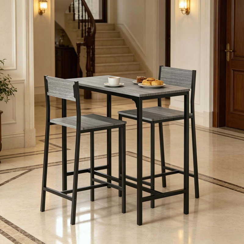 Space-Saving Bar Table and Stool Set