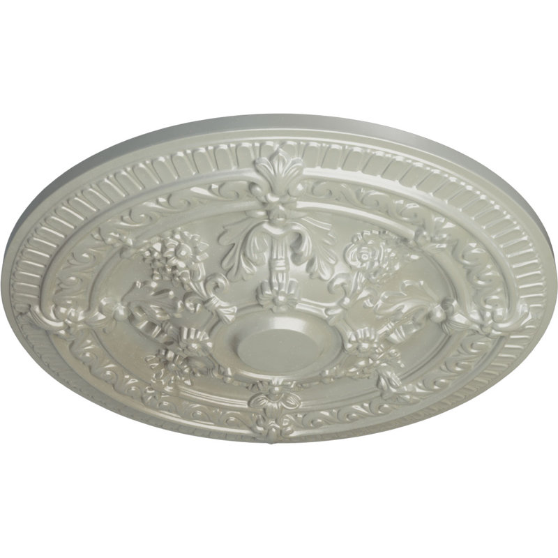 Médaillon de plafond Endurathane feuille, DO de 26 3/4 po x P 3 5/8 po x P 1 1/8 po (convient aux auvents jusqu'à 3 5/8 po), finition hamamélis peinte à la main
