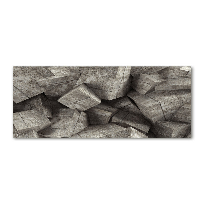 Concrete Cubes - Print, Glass, 70cm H x 100cm W x 4cm D