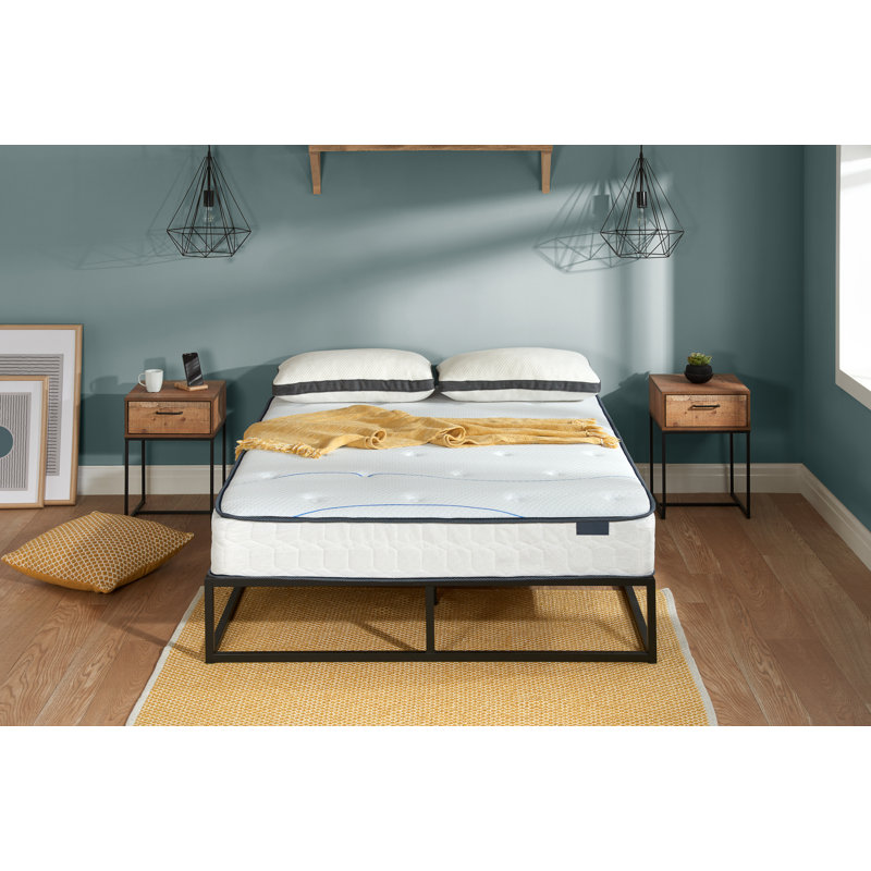 Solid Wood Bed with Mattress, Double (4'6)