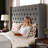 Velvet Upholstered Wingback Bed With Deepen Button Tufting Quiet Platform Bed Frame-945241700-945241705