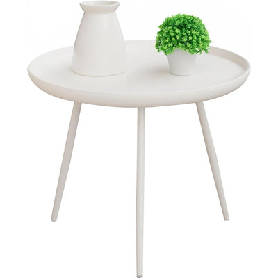 Table de bout ronde moderne avec 3 pieds et table d'appoint étroite pour le salon et la chambre à coucher