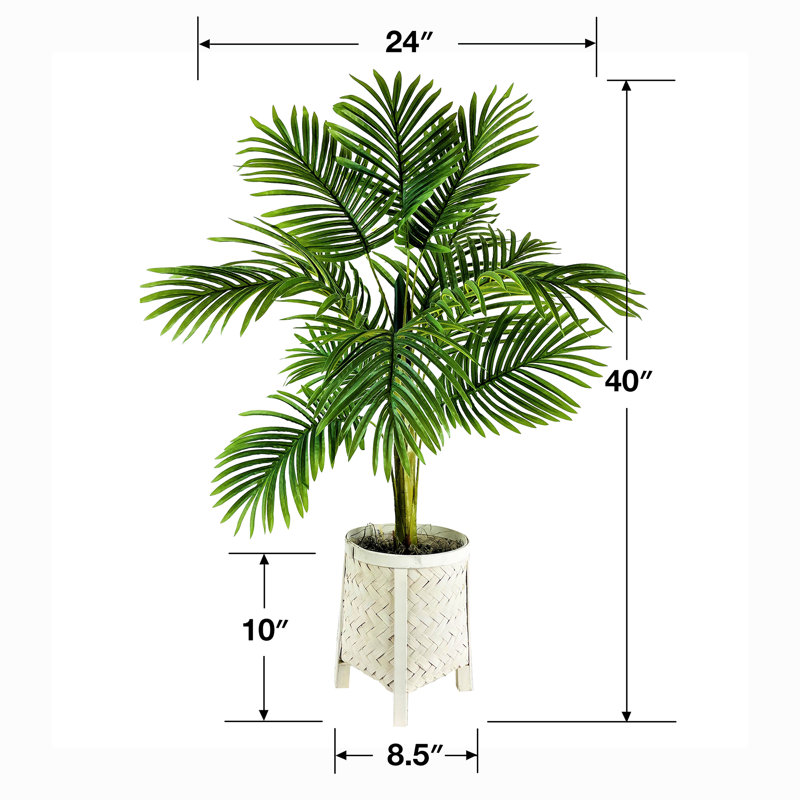 Palmier artificiel 40 po dans un panier