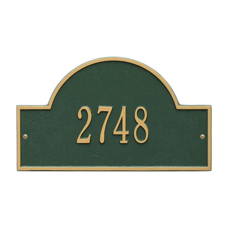 Plaque d'adresse murale 1 ligne, Bronze et doré, Oui