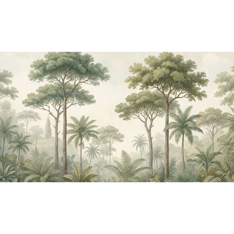 Papier peint paysage tropical, Non-Woven Nonpasted, 140" x 108"