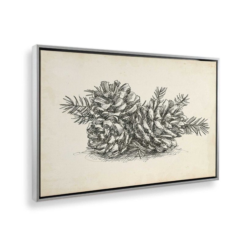 «Christmas Conifers II» par Ethan Harper, reproduction d'art sur toile, H 12 po x l 18 po, Argent argent