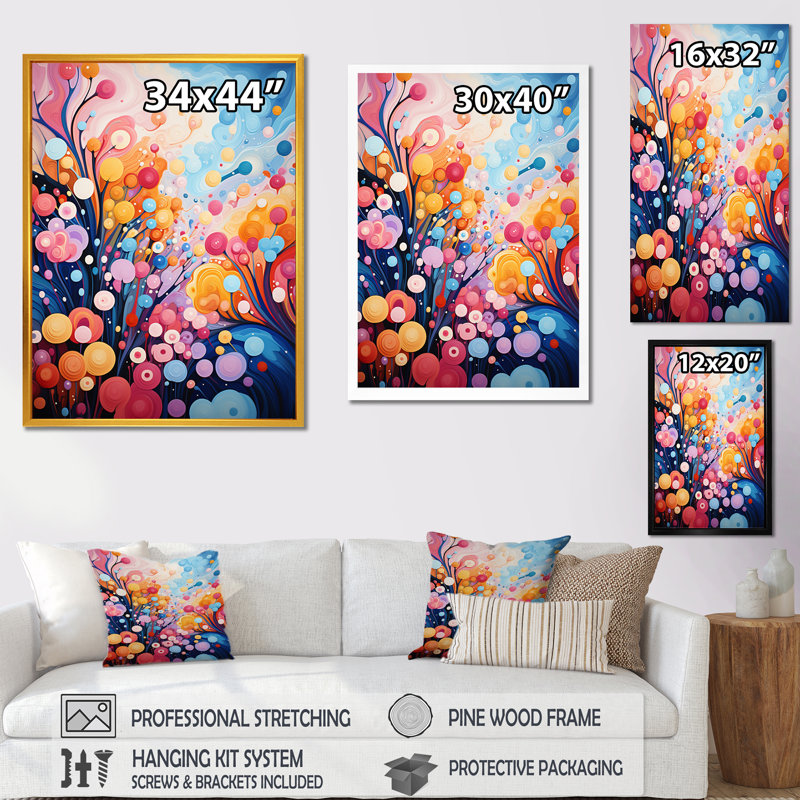 «Rose and Blue Botanical Abstracts Wonderland III», art mural botanique, Cadre photo blanc, H 20 po x l 12 po x P 1 po