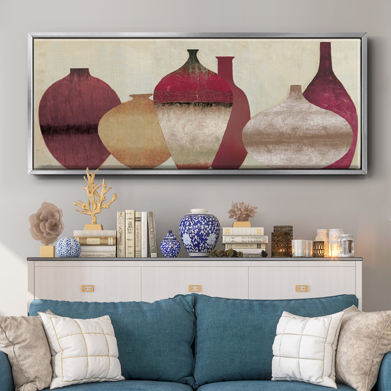 Auburn Vessels- Framed Canvas, 20" H x 50" W