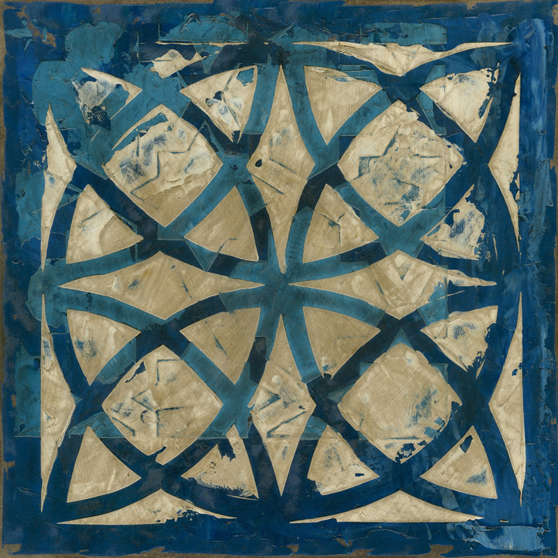 Stained Glass Indigo IV - Wrapped Canvas Print, 30cm H x 30cm W x 3.8cm D