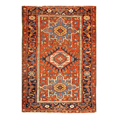 Luiscarlos Wool Oriental Area Rug in Rust